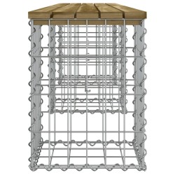 Banc de jardin design gabion 203x31x42 cm bois de pin imprégné 