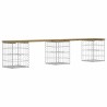 Banc de jardin design gabion 203x31x42 cm bois de pin imprégné 