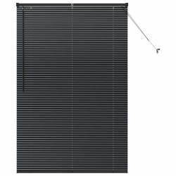 Store de Fenêtre avec des rideaux Autre Noir 80 x 130 cm Aluminium 