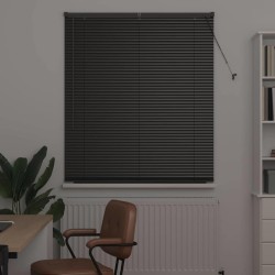 Store de Fenêtre avec des rideaux Autre Noir 80 x 130 cm Aluminium 