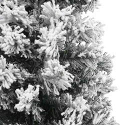 Sapin de Noël artificiel mince flocon de neige vert 180 cm PVC 