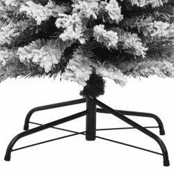 Sapin de Noël artificiel mince flocon de neige vert 180 cm PVC 
