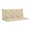 Coussin de banc de jardin beige 120x(50+50)x7 cm tissu oxford 