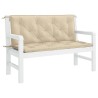 Coussin de banc de jardin beige 120x(50+50)x7 cm tissu oxford 
