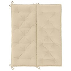Coussin de banc de jardin beige 120x(50+50)x7 cm tissu oxford 