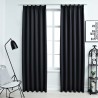 Rideaux occultants avec crochets 2 pcs Noir 140x175 cm 