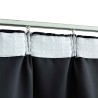 Rideaux occultants avec crochets 2 pcs Noir 140x175 cm 