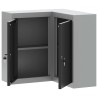 Armoire à outils d'angle murale et verrouillable en acier noir 