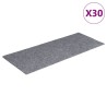 Tapis d'escalier autocollants 30 pièces 60 x 25 cm Gris clair Rectangulaire 