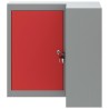Armoire à outils d'angle murale et verrouillable en acier rouge 
