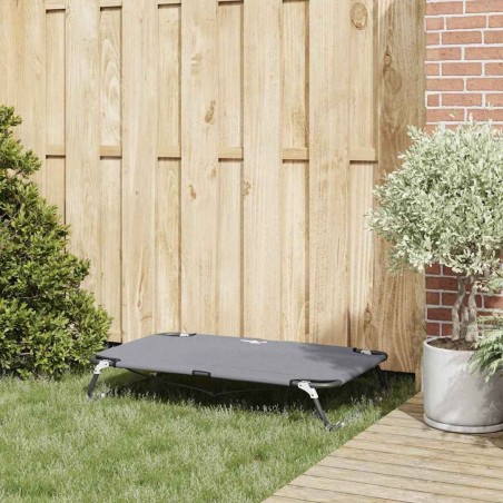 Lit pour Chien Pliable Gris clair Cadre en métal, lit en tissu 