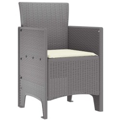 Chaises de jardin avec coussins 2 pcs Gris clair 
