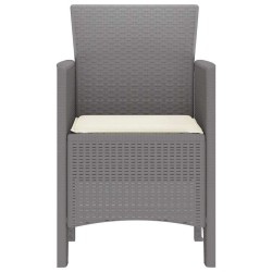 Chaises de jardin avec coussins 2 pcs Gris clair 