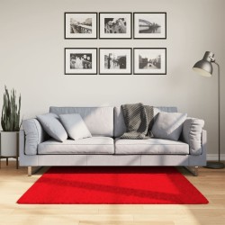 Tapis OVIEDO à poils courts rouge 120x120 cm 