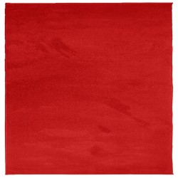 Tapis OVIEDO à poils courts rouge 120x120 cm 