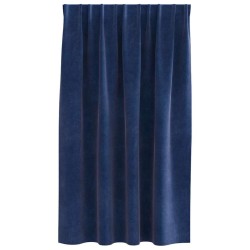 Rideaux occultants avec bandeau supérieur 2 pcs en velours bleu foncé 