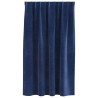 Rideaux occultants avec bandeau supérieur 2 pcs en velours bleu foncé 