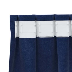 Rideaux occultants avec bandeau supérieur 2 pcs en velours bleu foncé 