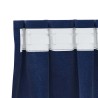 Rideaux occultants avec bandeau supérieur 2 pcs en velours bleu foncé 