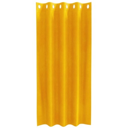 Rideaux occultants avec œillets 2 pcs Jaune moutarde Velours 