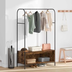 Porte-vêtements avec étagères Chêne fumé 100x44x160 cm 