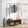 Porte-vêtements avec étagères Chêne fumé 100x44x160 cm 