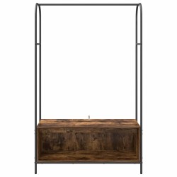 Porte-vêtements avec étagères Chêne fumé 100x44x160 cm 