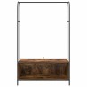 Porte-vêtements avec étagères Chêne fumé 100x44x160 cm 
