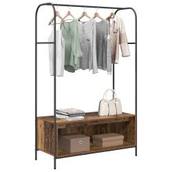 Porte-vêtements avec étagères Bois ancien 100x44x160 cm 