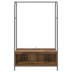 Porte-vêtements avec étagères Bois ancien 100x44x160 cm 