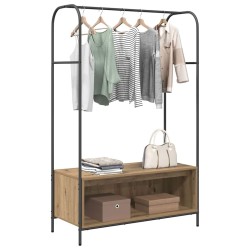 Porte-vêtements avec étagères chêne artisan 100x44x160 cm 