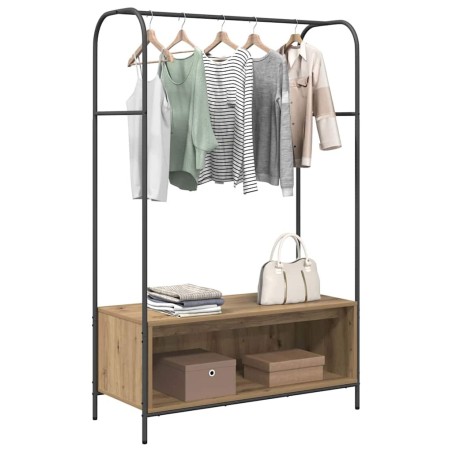 Porte-vêtements avec étagères chêne artisan 100x44x160 cm 