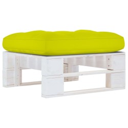 Pouf palette de jardin Bois de pin imprégné de blanc 