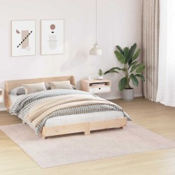 Tapis Shaggy avec dos en latex Crème 200x200 cm 