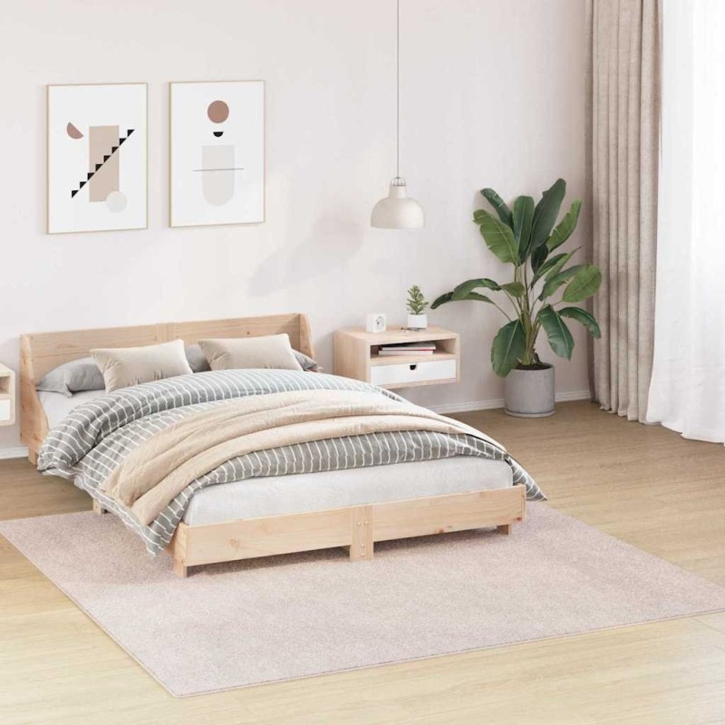 Tapis Shaggy avec dos en latex Crème 200x200 cm 