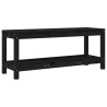 Banc de jardin noir 108x35x45 cm bois massif de pin 