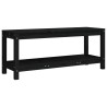 Banc de jardin noir 108x35x45 cm bois massif de pin 