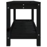 Banc de jardin noir 108x35x45 cm bois massif de pin 
