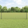 Clôture en Fil Soudé avec 11 Poteaux en U Gris 0.6x25 m Acier 