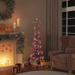 Sapin de Noël à LED avec boules 100 LED blanc chaud 150 cm 