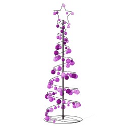 Sapin de Noël à LED avec boules 100 LED blanc chaud 150 cm 