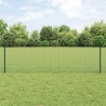 Clôture en fil soudé avec 11 poteaux en U Vert 0.6x25 m Acier 