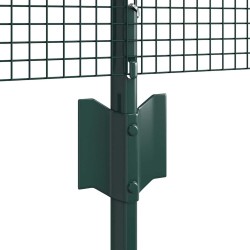 Clôture en fil soudé avec 11 poteaux en U Vert 0.6x25 m Acier 