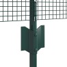 Clôture en fil soudé avec 11 poteaux en U Vert 0.6x25 m Acier 