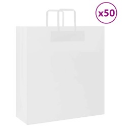 Sacs en papier 50 pcs avec poignées blanc 45x17x48 cm 