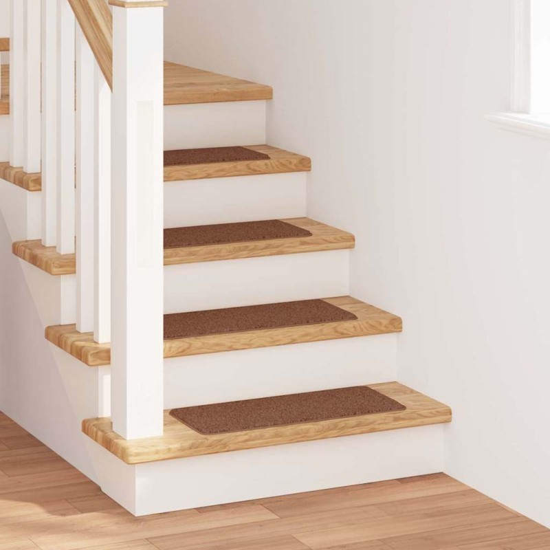 Tapis d'escalier avec dos en latex Jaune 25x60 cm 