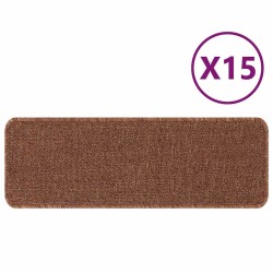 Tapis d'escalier avec dos en latex Jaune 25x60 cm 