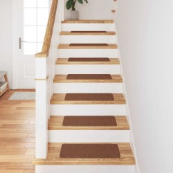 Tapis d'escalier avec dos en latex Jaune 25x60 cm 