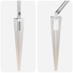 Set de poteaux de clôture 7 pcs Argent Ø32mm 160 cm 