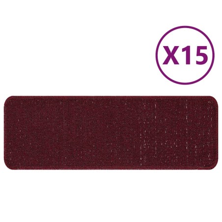 Tapis d'escalier avec dos en latex Bordeaux 25x60 cm 